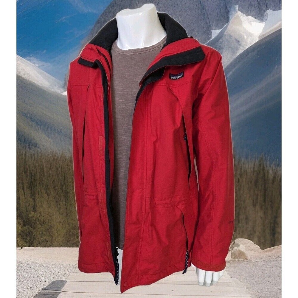 Patagonia Storm Jacket Gore-Tex Multi-Season Shell Hood Red Men's S SEE DESC